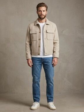 Abercrombie & Fitch wool blend cropped trucker jacket Men’s Size XXL.